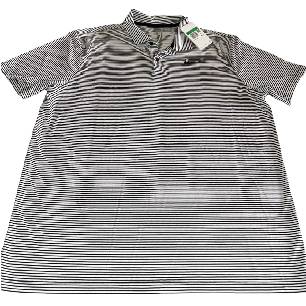 NWT Nike Dri-Fit Core Golf Polo Stripe Black White 
FZ5647-101